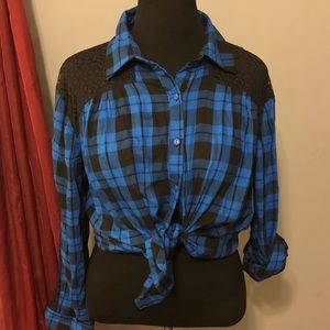 Denim 24/7 flannel blouse